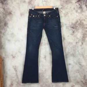 True Religion Joey Flap Pockets Twist Flare Jeans